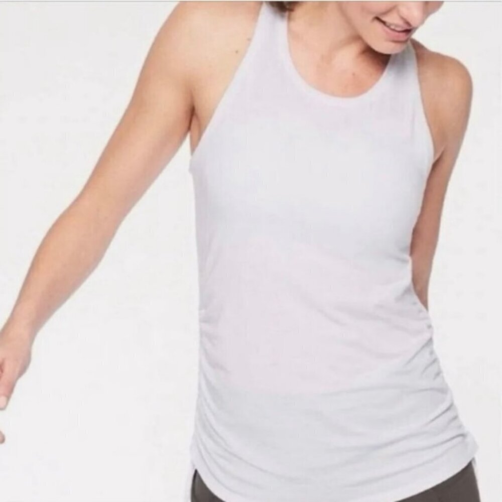 NWOT Athleta White Encore Cinch Racerback Workout Tank Women’s Size Small